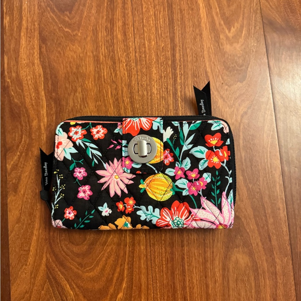 Vera Bradley Tangerine Twist RFID Turnlock Wallet